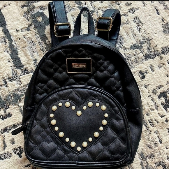 Betsey Johnson Black Pearl Backpack Y2K - Picture 1 of 6